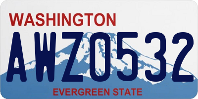 WA license plate AWZ0532