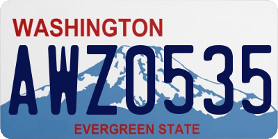 WA license plate AWZ0535