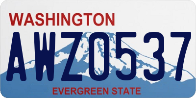 WA license plate AWZ0537