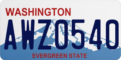 WA license plate AWZ0540