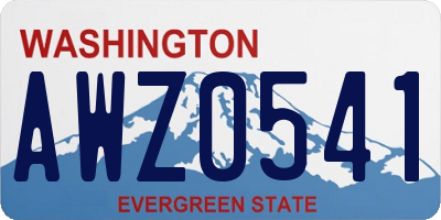 WA license plate AWZ0541