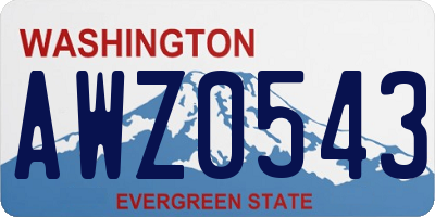 WA license plate AWZ0543