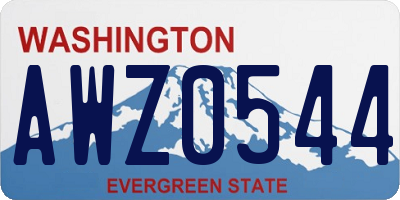 WA license plate AWZ0544