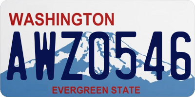 WA license plate AWZ0546