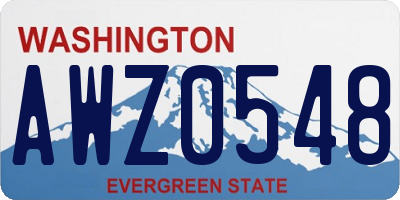 WA license plate AWZ0548