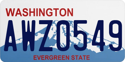 WA license plate AWZ0549