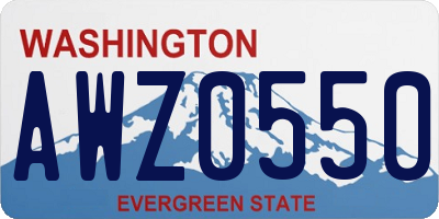 WA license plate AWZ0550
