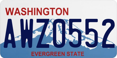 WA license plate AWZ0552