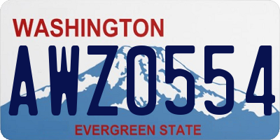 WA license plate AWZ0554