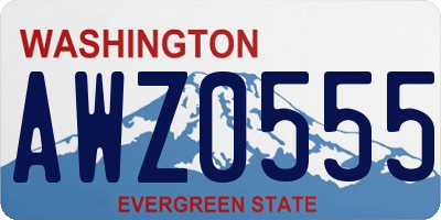 WA license plate AWZ0555
