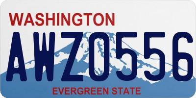 WA license plate AWZ0556