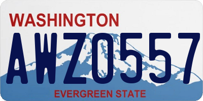 WA license plate AWZ0557