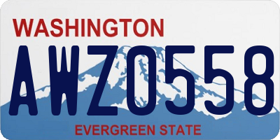 WA license plate AWZ0558