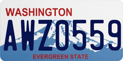WA license plate AWZ0559