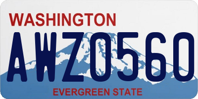 WA license plate AWZ0560