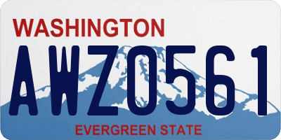 WA license plate AWZ0561