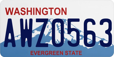 WA license plate AWZ0563
