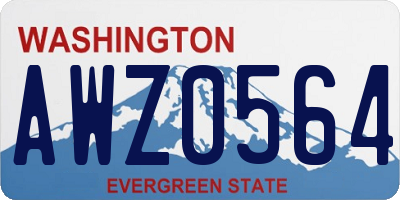 WA license plate AWZ0564