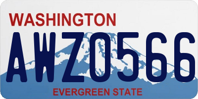 WA license plate AWZ0566