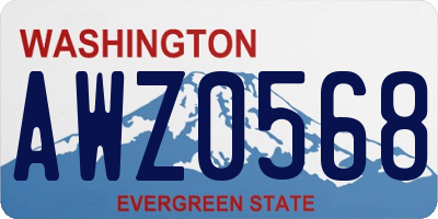 WA license plate AWZ0568