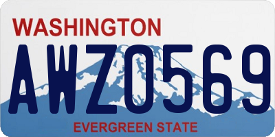 WA license plate AWZ0569