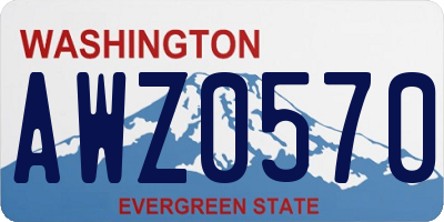WA license plate AWZ0570