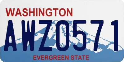 WA license plate AWZ0571