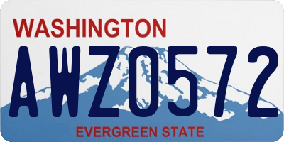 WA license plate AWZ0572