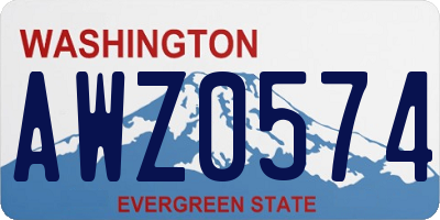 WA license plate AWZ0574