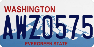 WA license plate AWZ0575