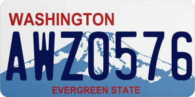 WA license plate AWZ0576
