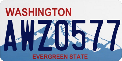 WA license plate AWZ0577