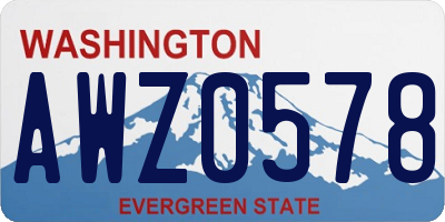 WA license plate AWZ0578