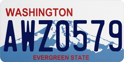 WA license plate AWZ0579