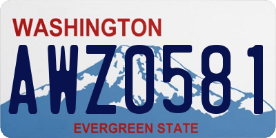 WA license plate AWZ0581