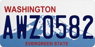 WA license plate AWZ0582