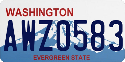 WA license plate AWZ0583
