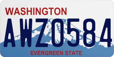 WA license plate AWZ0584