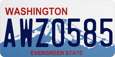 WA license plate AWZ0585
