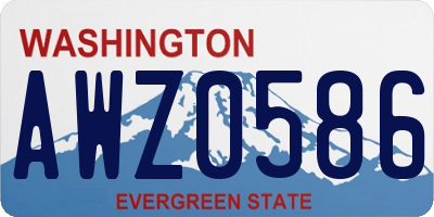 WA license plate AWZ0586