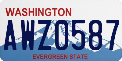 WA license plate AWZ0587