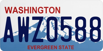 WA license plate AWZ0588