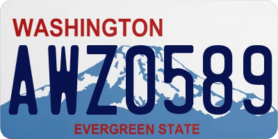 WA license plate AWZ0589
