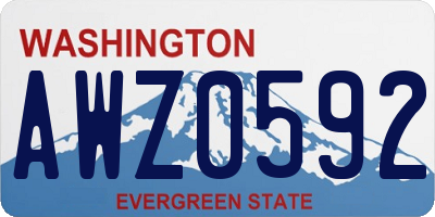 WA license plate AWZ0592