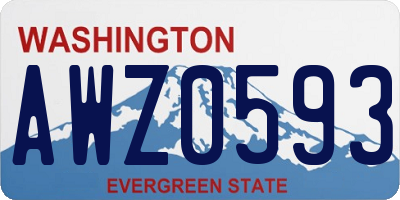 WA license plate AWZ0593