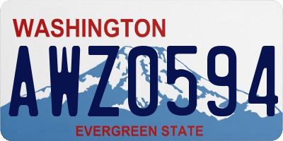 WA license plate AWZ0594