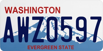 WA license plate AWZ0597