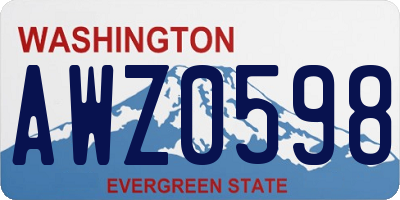 WA license plate AWZ0598