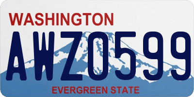 WA license plate AWZ0599