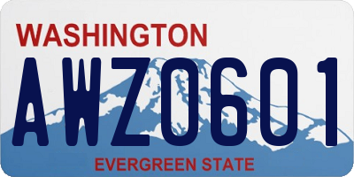 WA license plate AWZ0601